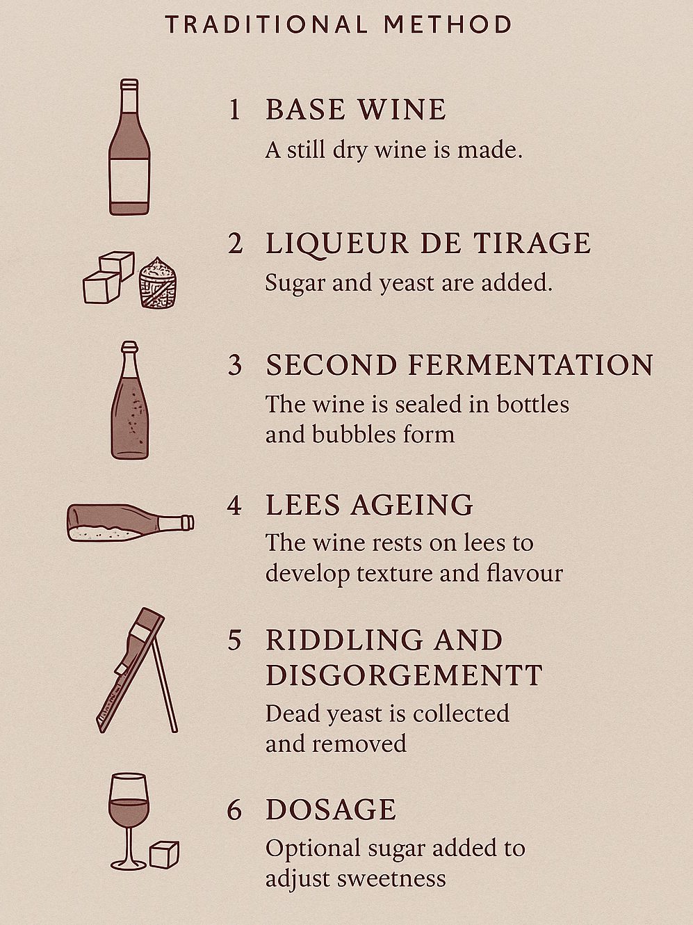 infographic showing sparkling wine method